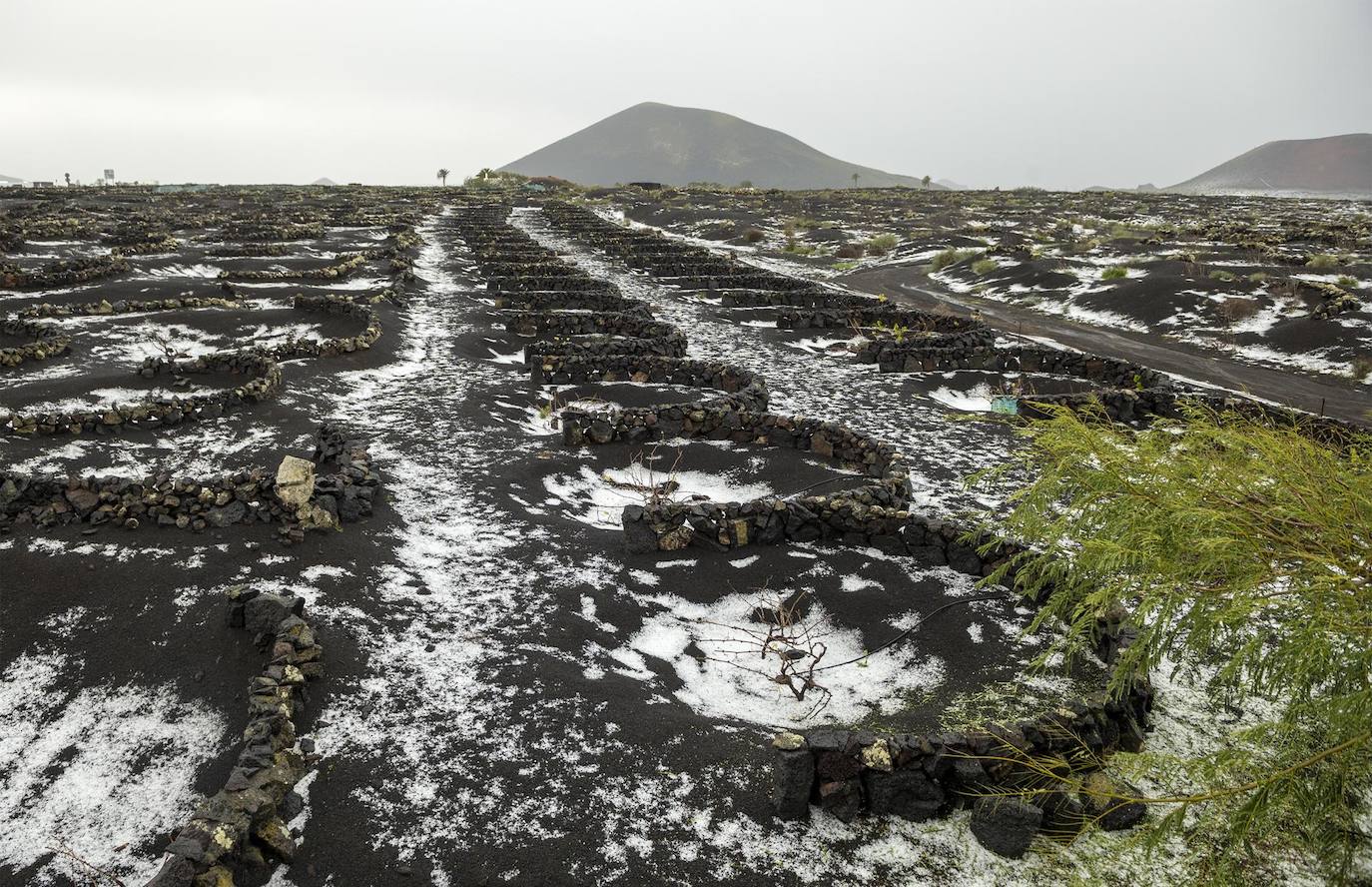 Fotos: Temporal de lluvia y granizo en Lanzarote