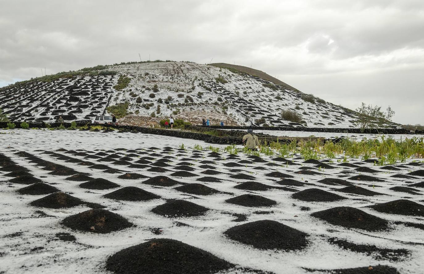 Fotos: Temporal de lluvia y granizo en Lanzarote