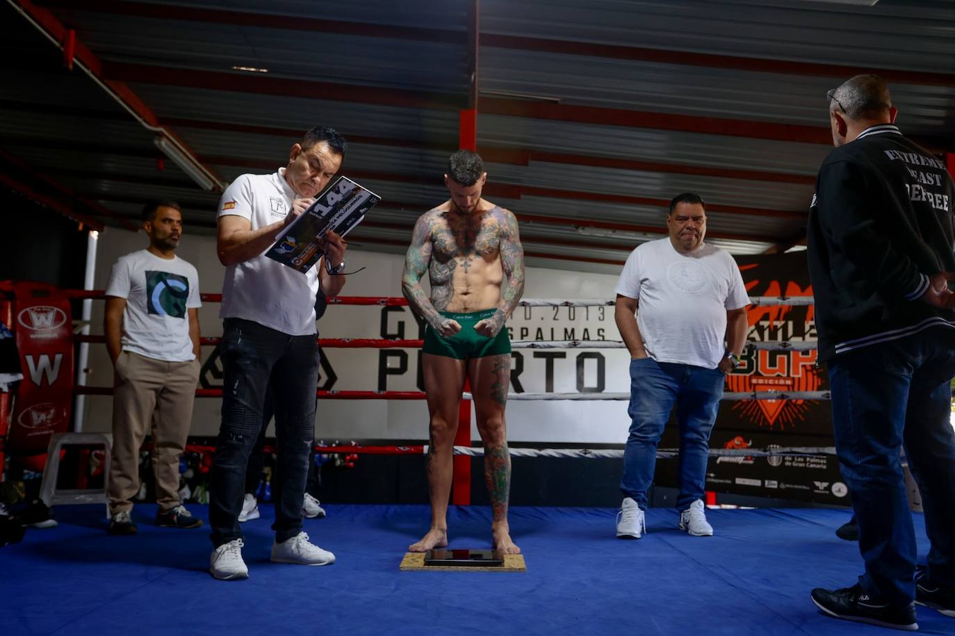 Pesaje para la primera velada de boxeo de 2023 en Gran Canaria