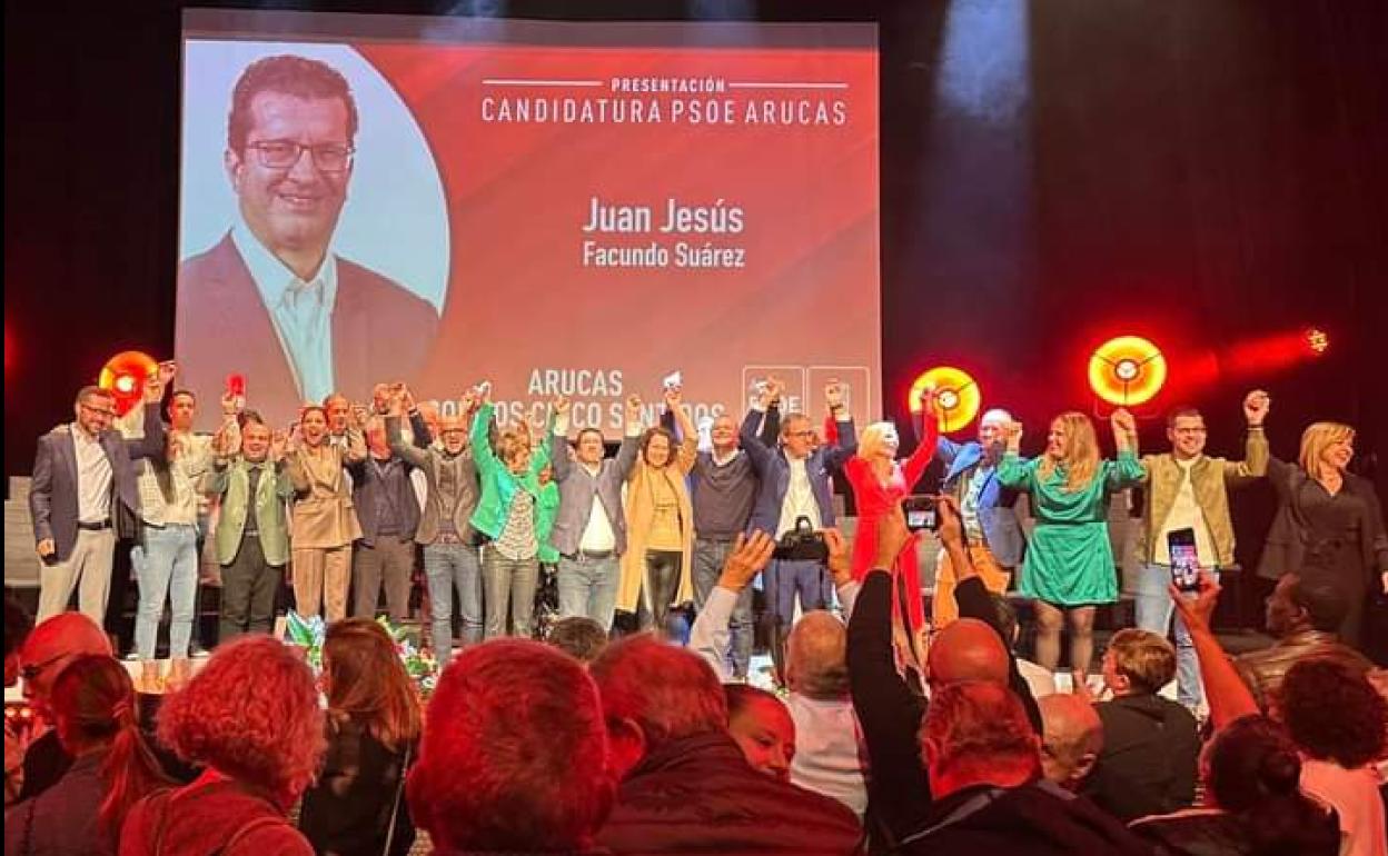 Presentación de la candidatura del PSOE de Arucas el pasado sábado. 