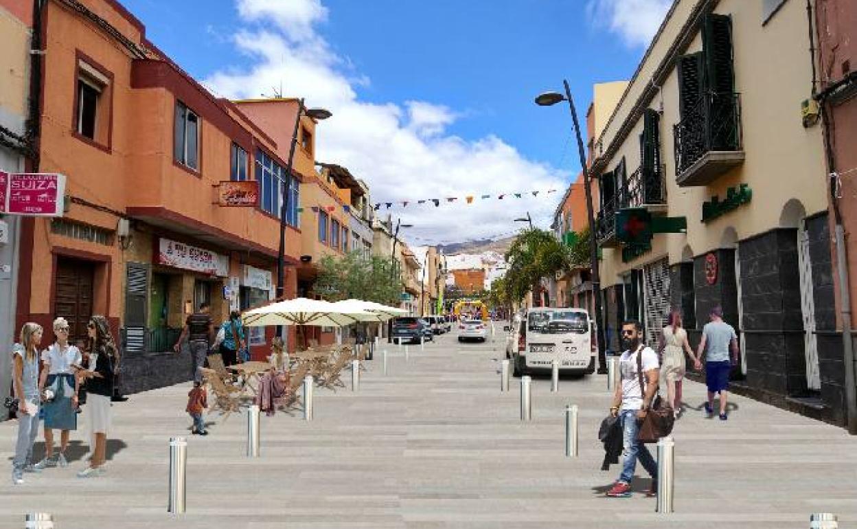 Recreació de cómo quedaría la calle León y Castillo según el plan director., 