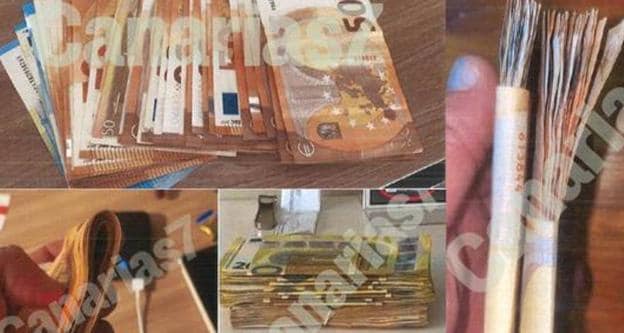 Imagen de algunos de los fajos de billetes que, presuntamente, habían recibido los investigados por parte de empresarios. 