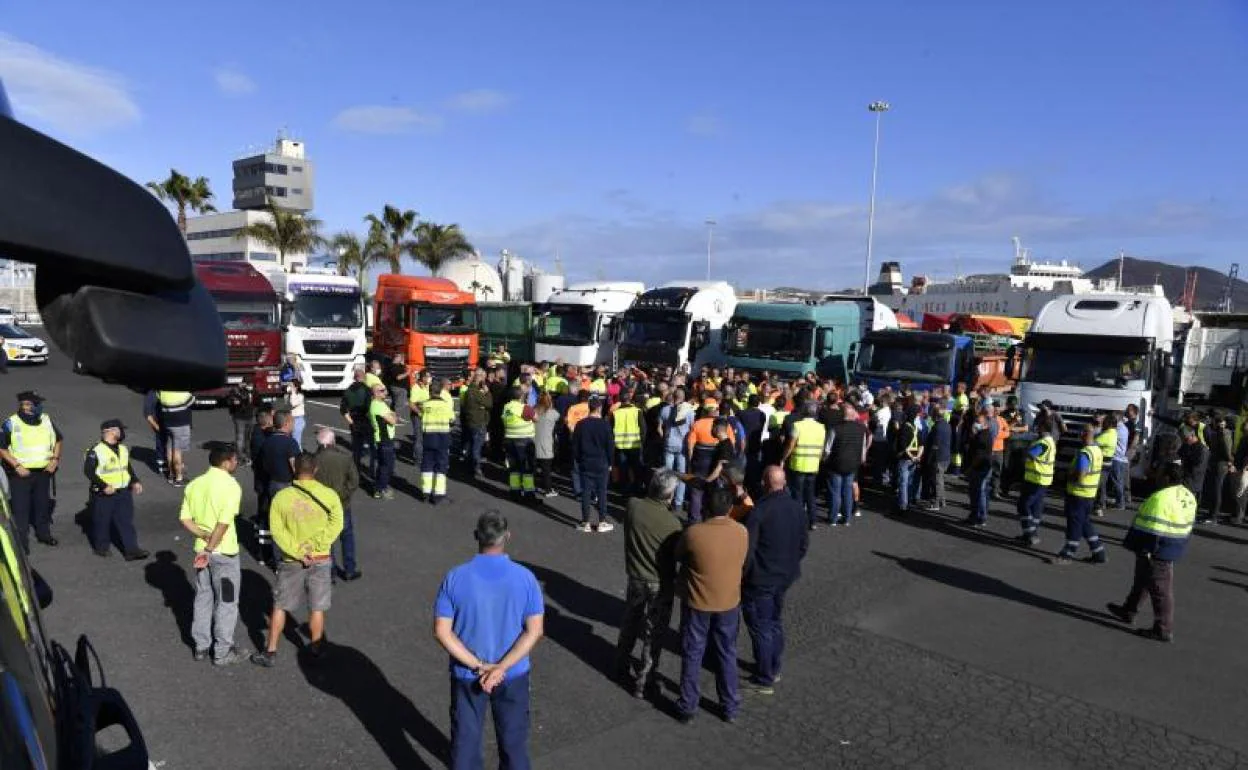 Concentración de transportistas en noviembre.