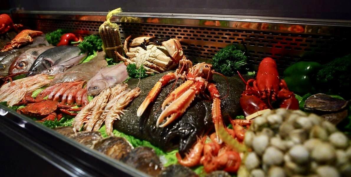 Detalle de los mariscos en el Restaurante Río Miño