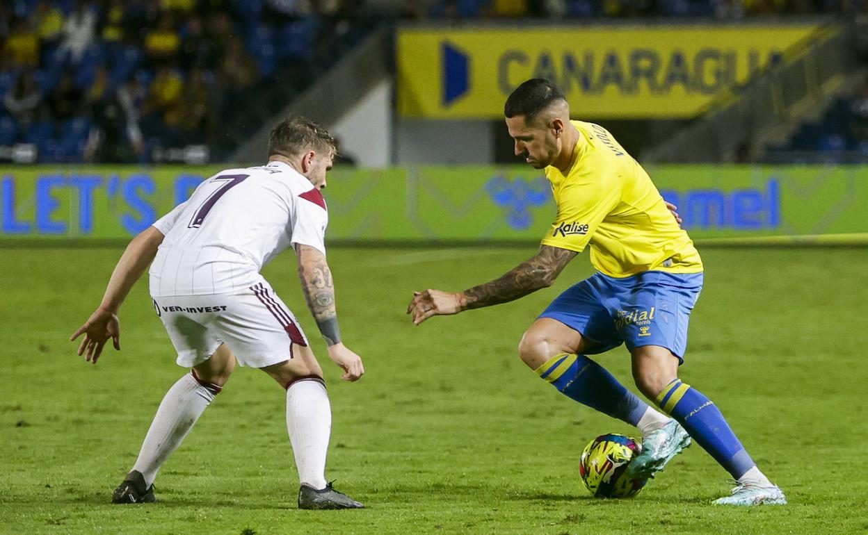 Vitolo, contra el Albacete, antes de volver a lesionarse. 