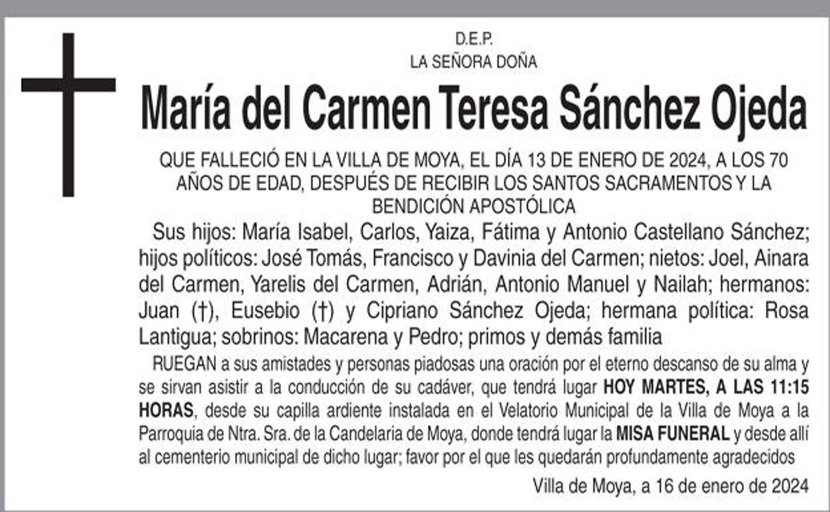 María del Carmen Teresa Sánchez Ojeda