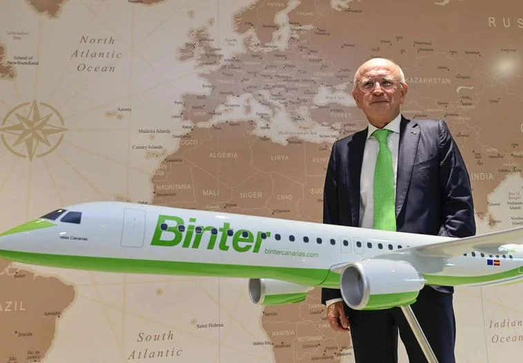 El presidente de Binter Canarias, Rodolfo Núñez, esta semana en la sede de la aerolínea en el polígono de Melenara.
