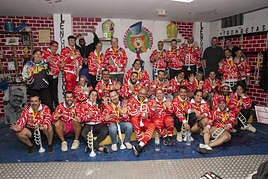 Los Lengüetudos en su local de ensayo.