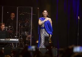 Isabel Pantoja durante el concierto que ofreció el pasado verano en Las Palmas de Gran Canaria.