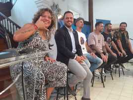 Presentación en la Casa de la Cultura en Arrecife, con Yonathan de León, alcalde, anfitrión.