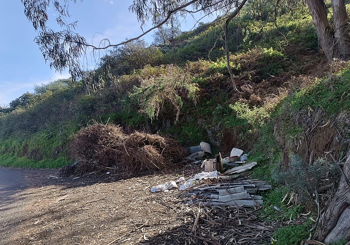 Imagen del vertido localizado por La Vinca en suelo rústico de Teror.