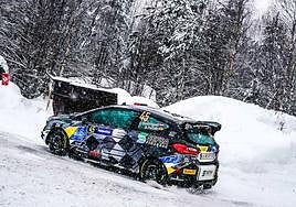 El Ford Fiesta Rally3 de Diego Domínguez y Rogelio Peñate, mientras estuvo en competición.