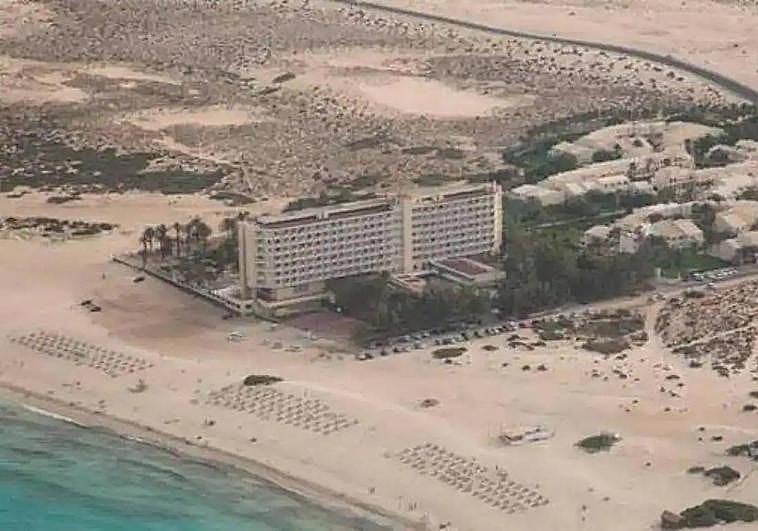 El hotel Riu Oliva Beach, en Fuerteventura, en una vista aérea.