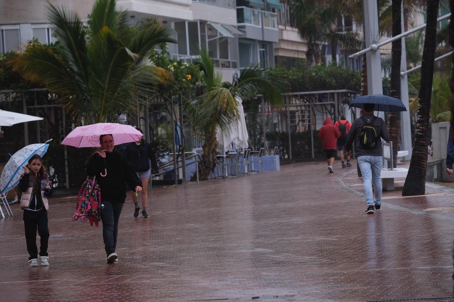 La lluvia moja la capital grancanaria