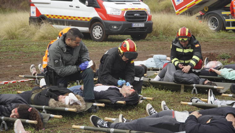 Imagen de alguno de los momentos del simulacro.