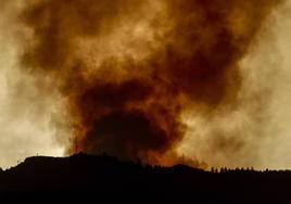 Imagen de archivo del incendio en la cumbre de Gran Canaria declarado en el verano de 2023.