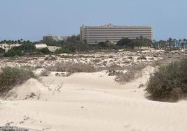 Hotel Oliva Beach, y parte de los apartamentos, en Corralejo, en el municipio de La Oliva.