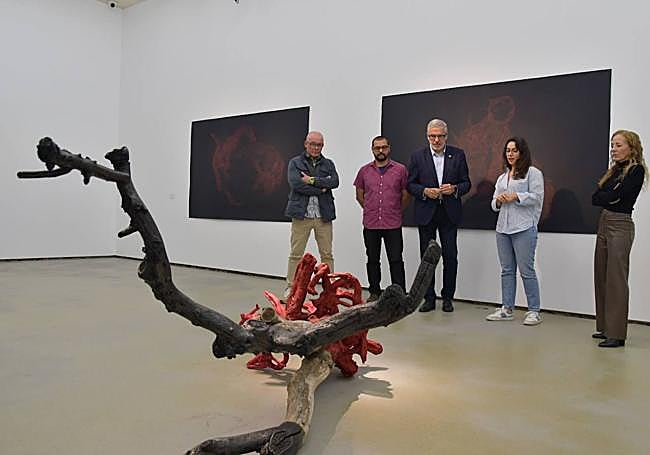 Presentación de la muestra, con la presencia del rector de la ULPGC.