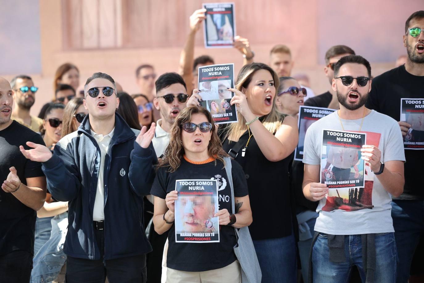 La manifestación de los funcionarios de prisión, en imágenes