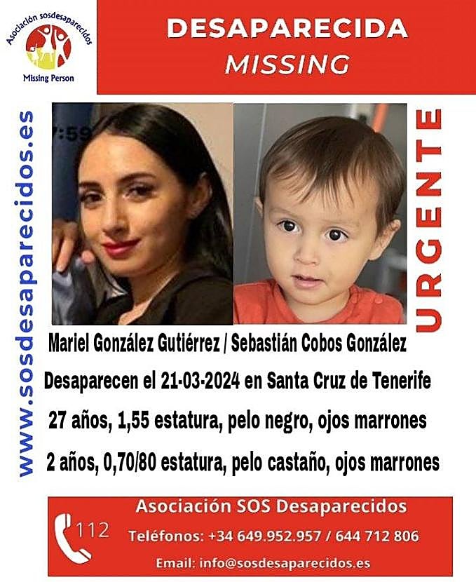 La madre y el bebé desaparecidos en Santa Cruz de Tenerife.