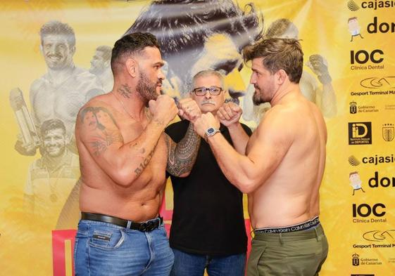 Juan Espino, en el careo de este viernes con Antonio 'Bigfoot' Silva.