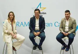 María Fernández, Pablo Rodríguez (c) y Alejandro Marichal presentaron la convención de CC de Gran Canaria.