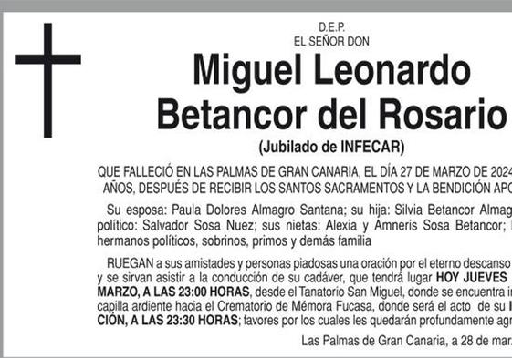 Miguel Leonardo Betancor del Rosario