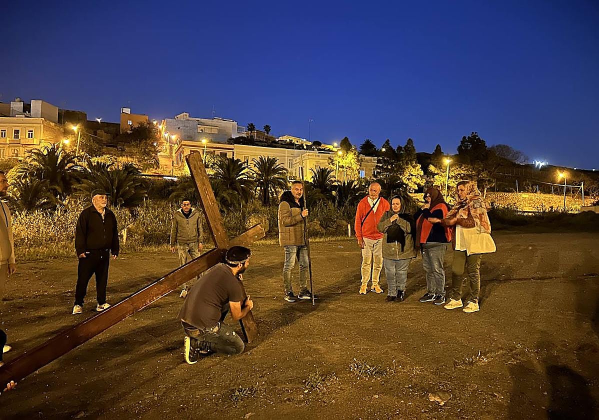 Imagen de un ensayo de La Pasión de Cristo.
