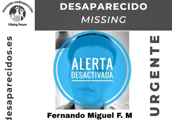Cartel de SOS Desaparecidos de la alerta de búsqueda desactivad.