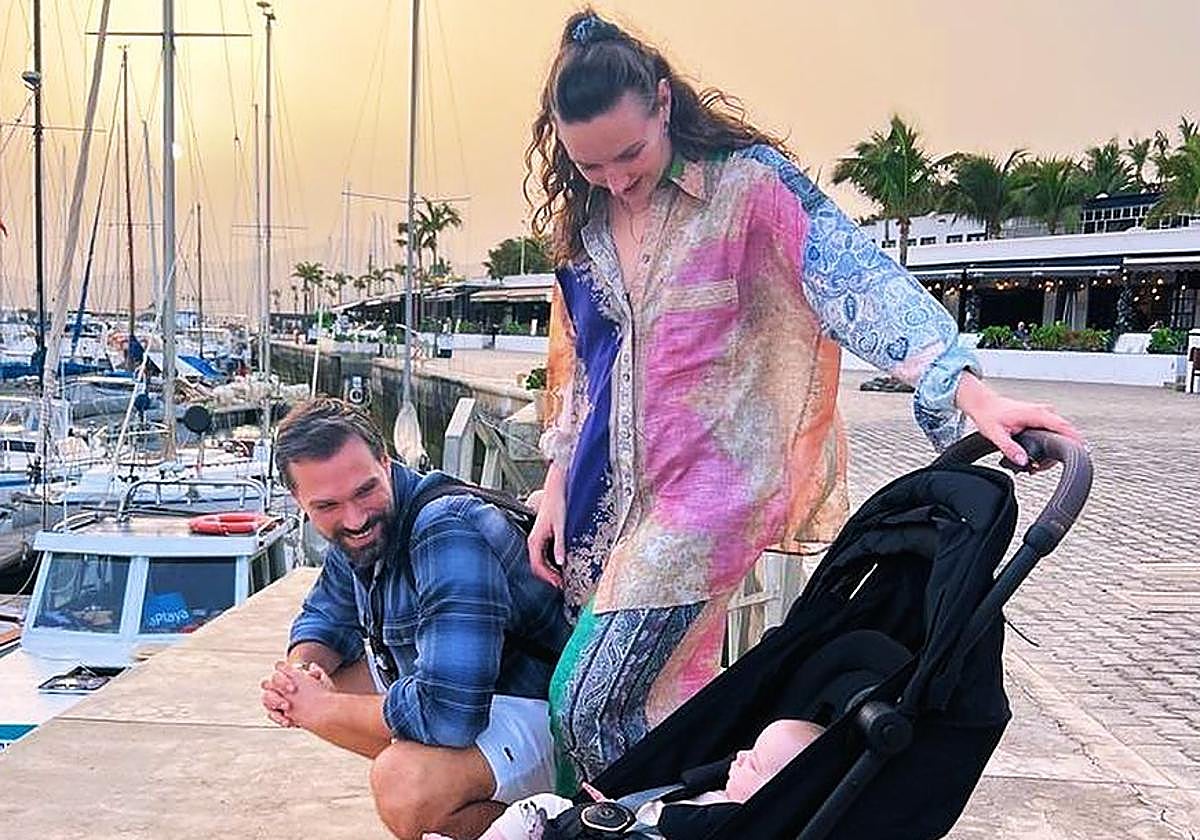 Katnka Hosszú con su familia en Puerto Calero, en imagen de sus redes sociales.