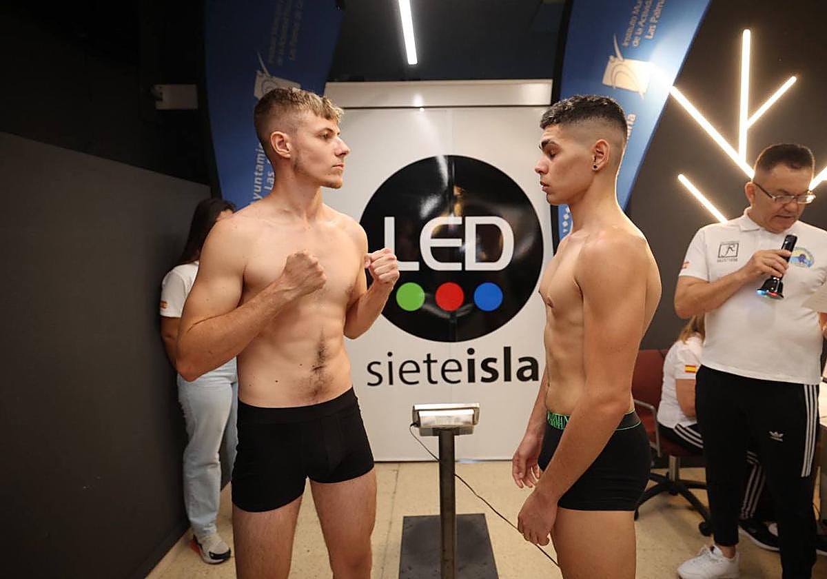 El pesaje para el Campeonato de Canarias de Boxeo, en imágenes