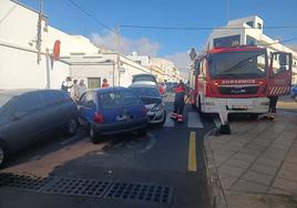 Tres vehículos implicados en un accidente en Arrecife