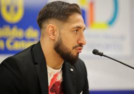 Samuel Carmona, durante su comparecencia de este lunes en el Gran Canaria Arena.