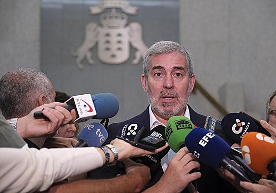 El presidente canario, en declaraciones a medios.
