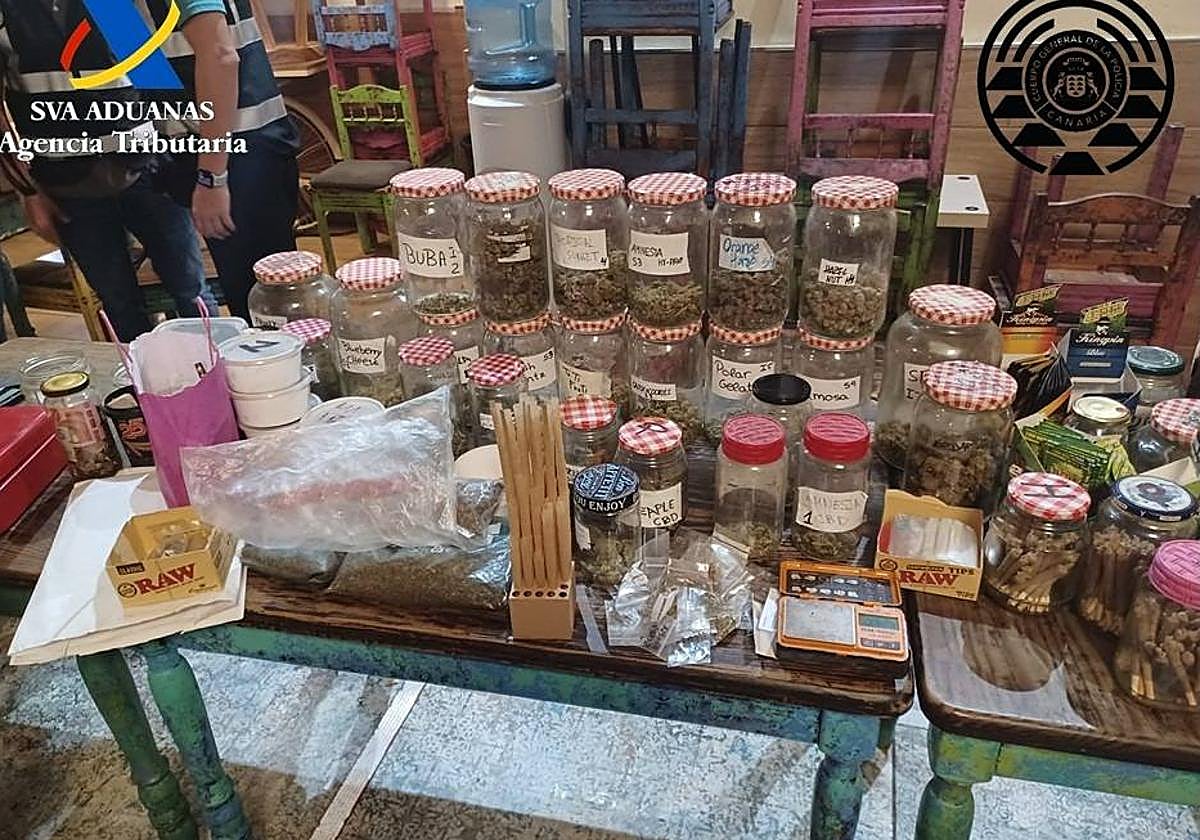 Cannabis incautado en la operación conjunta de la Agencia Tributaria y la Policía Canaria.