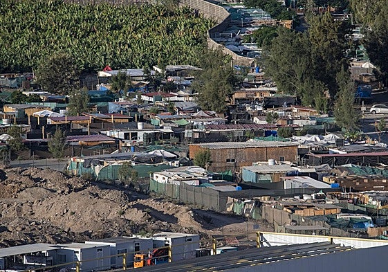 Vista del poblado de infraviviendas surgido en la zona de El Pajar, a caballo entre San Bartolomé de Tirajana y Mogán.