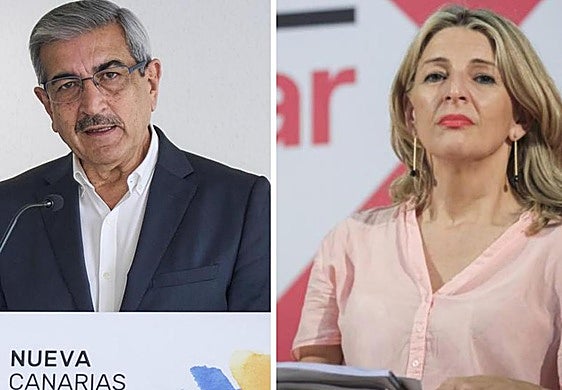 Román Rodríguez (NC) y Yolanda Díaz (Sumar).