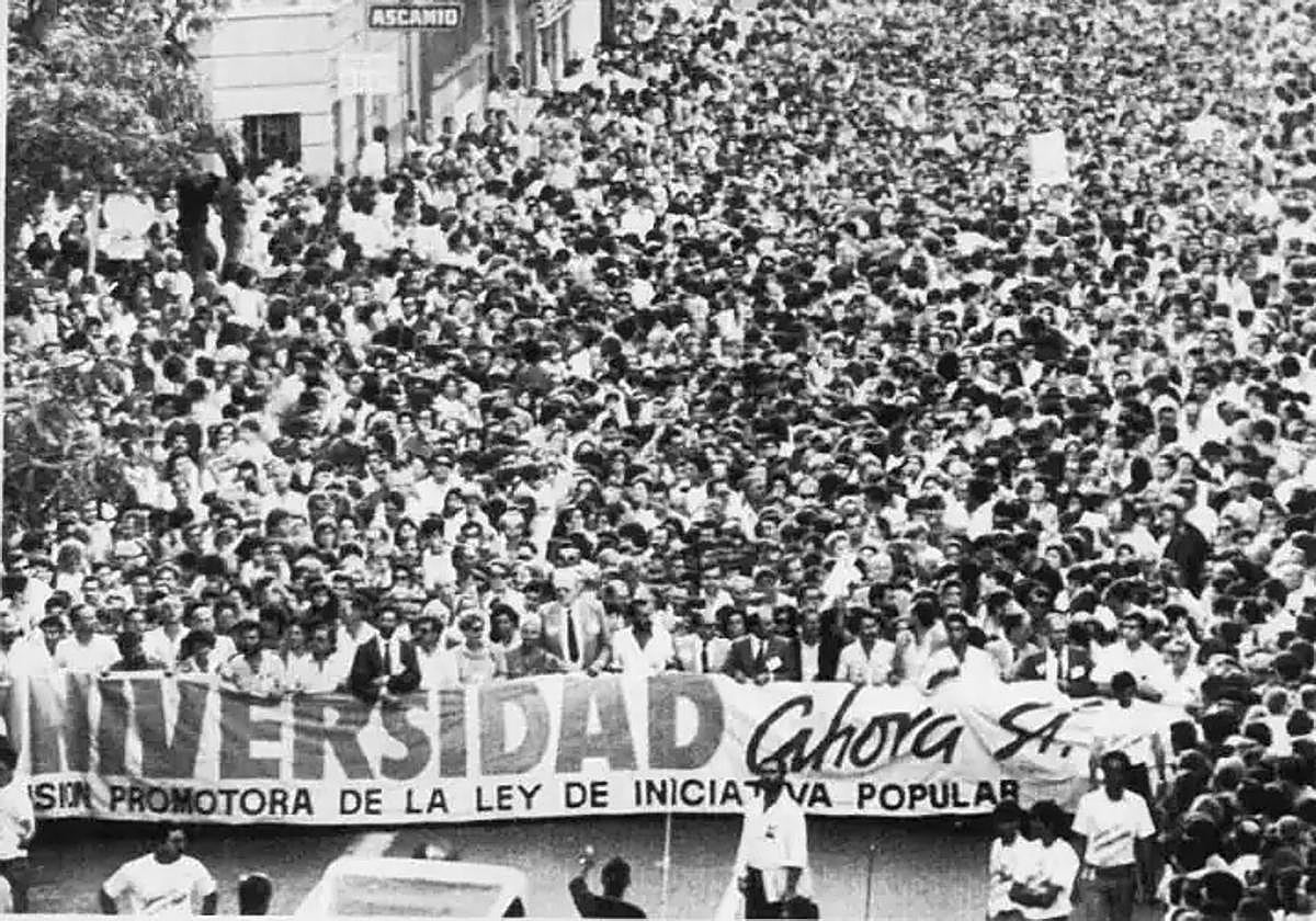 Imagen de la protesta universitaria.