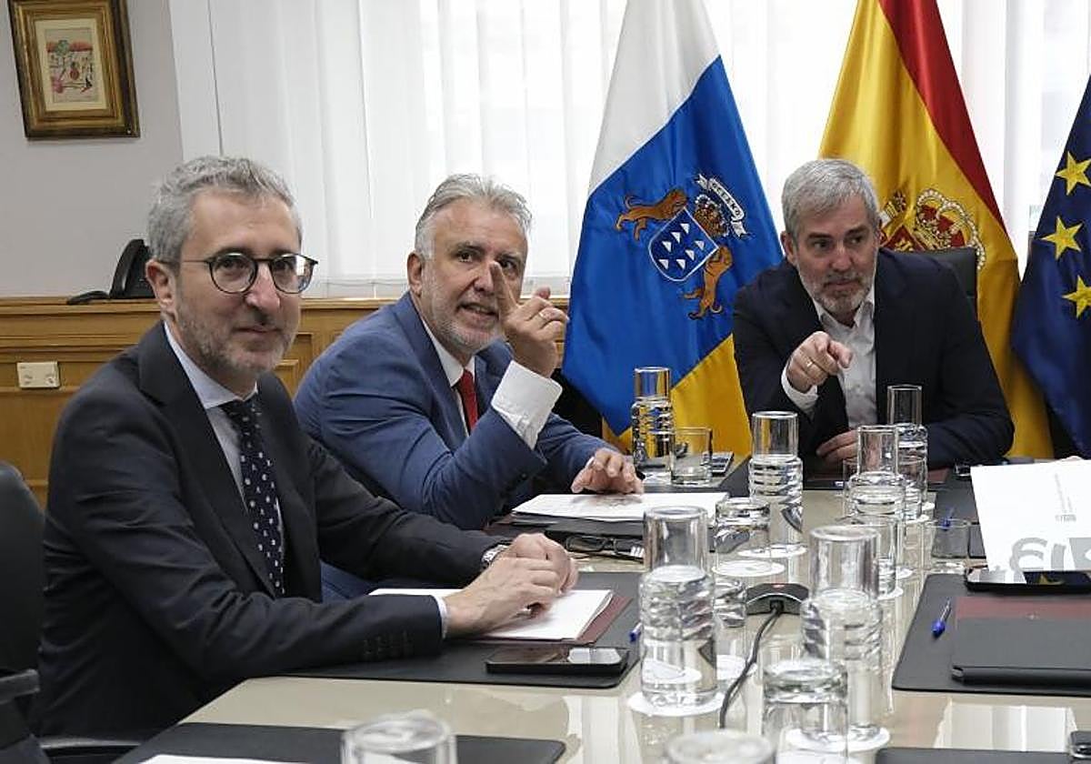 Imagen de la reunión entre Canarias y el Estado celebrada la semana pasada.