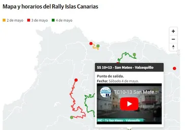 Mapa y horarios del Rally Islas Canarias 2024