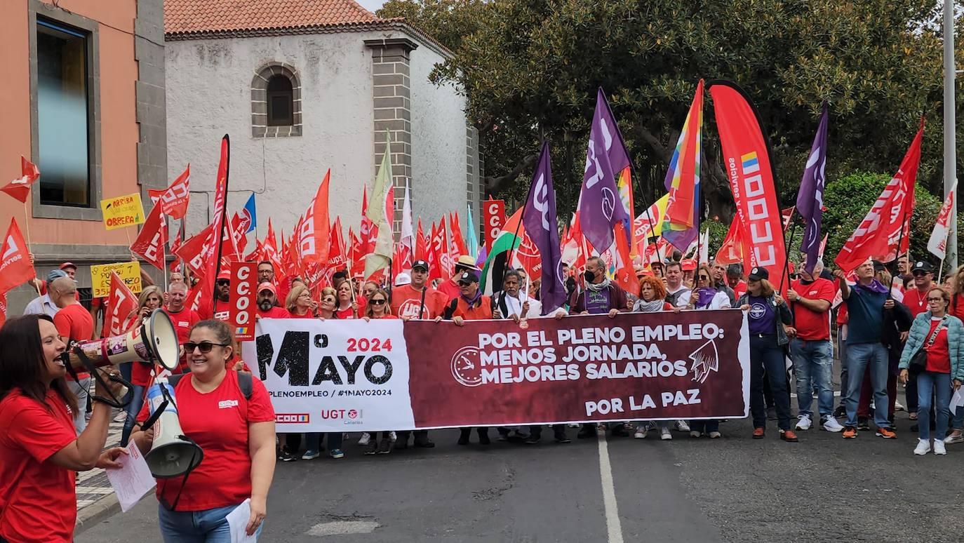 La manifestación en Gran Canaria por el Día Internacional de los Trabajadores, en imágenes