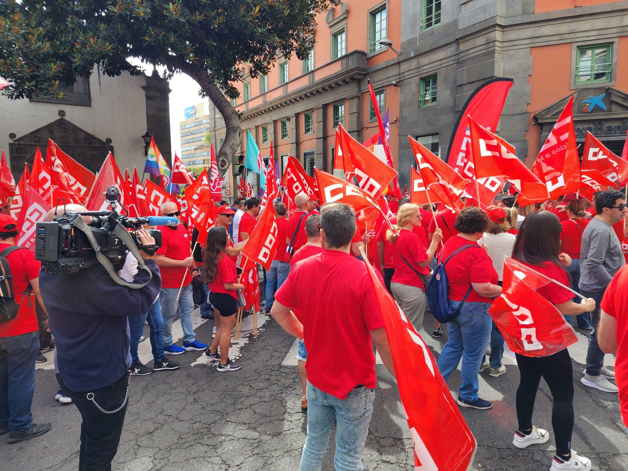 La manifestación en Gran Canaria por el Día Internacional de los Trabajadores, en imágenes