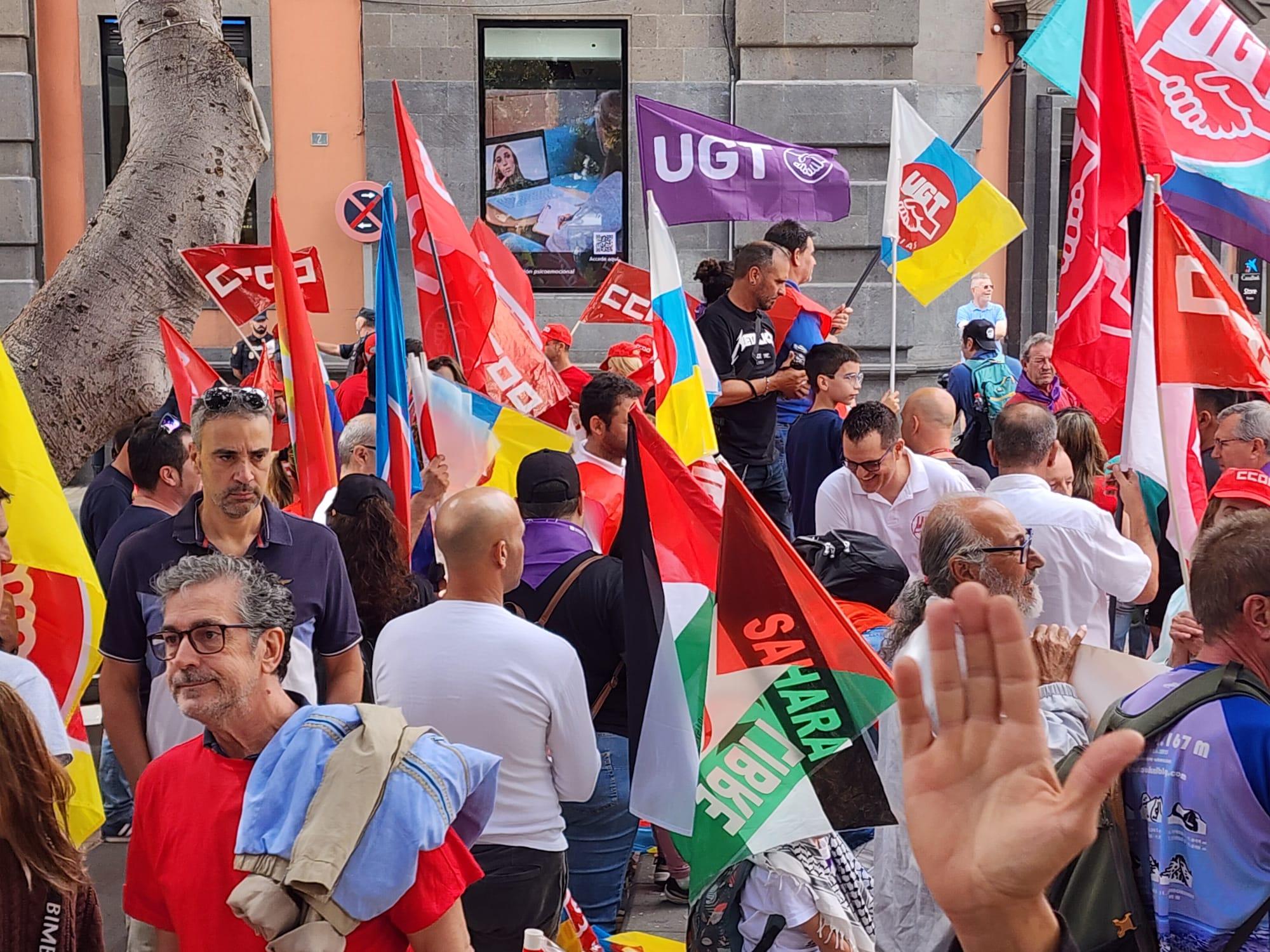 La manifestación en Gran Canaria por el Día Internacional de los Trabajadores, en imágenes