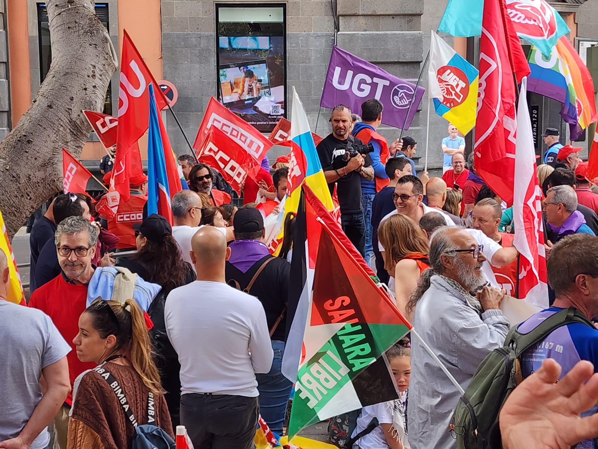 La manifestación en Gran Canaria por el Día Internacional de los Trabajadores, en imágenes