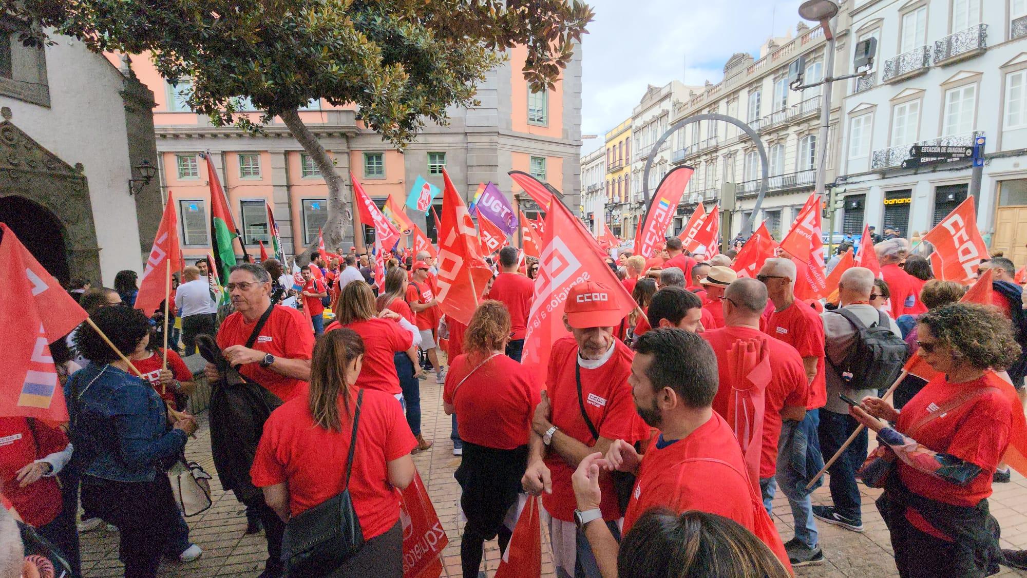 La manifestación en Gran Canaria por el Día Internacional de los Trabajadores, en imágenes