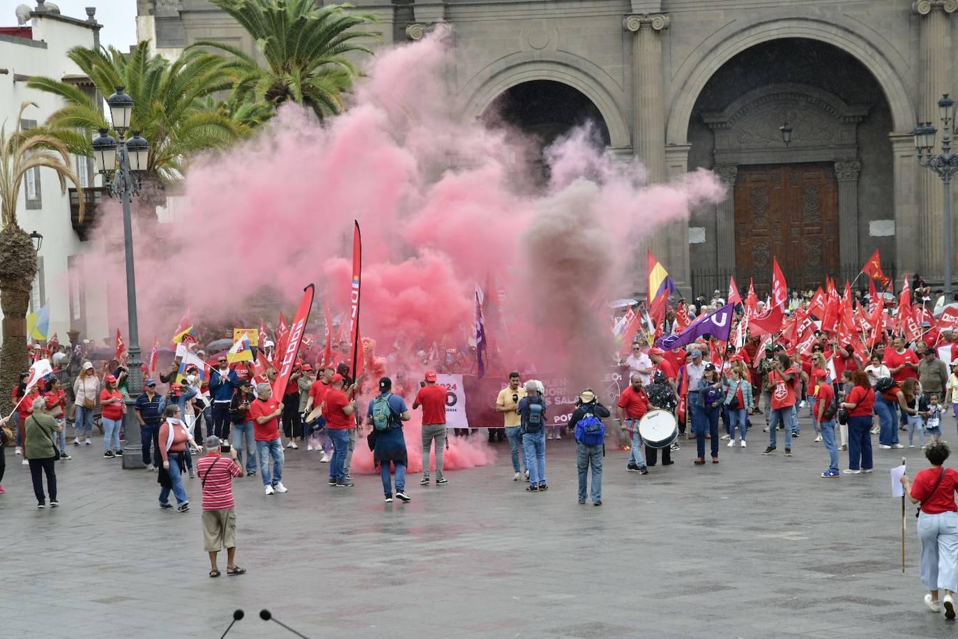 La manifestación en Gran Canaria por el Día Internacional de los Trabajadores, en imágenes