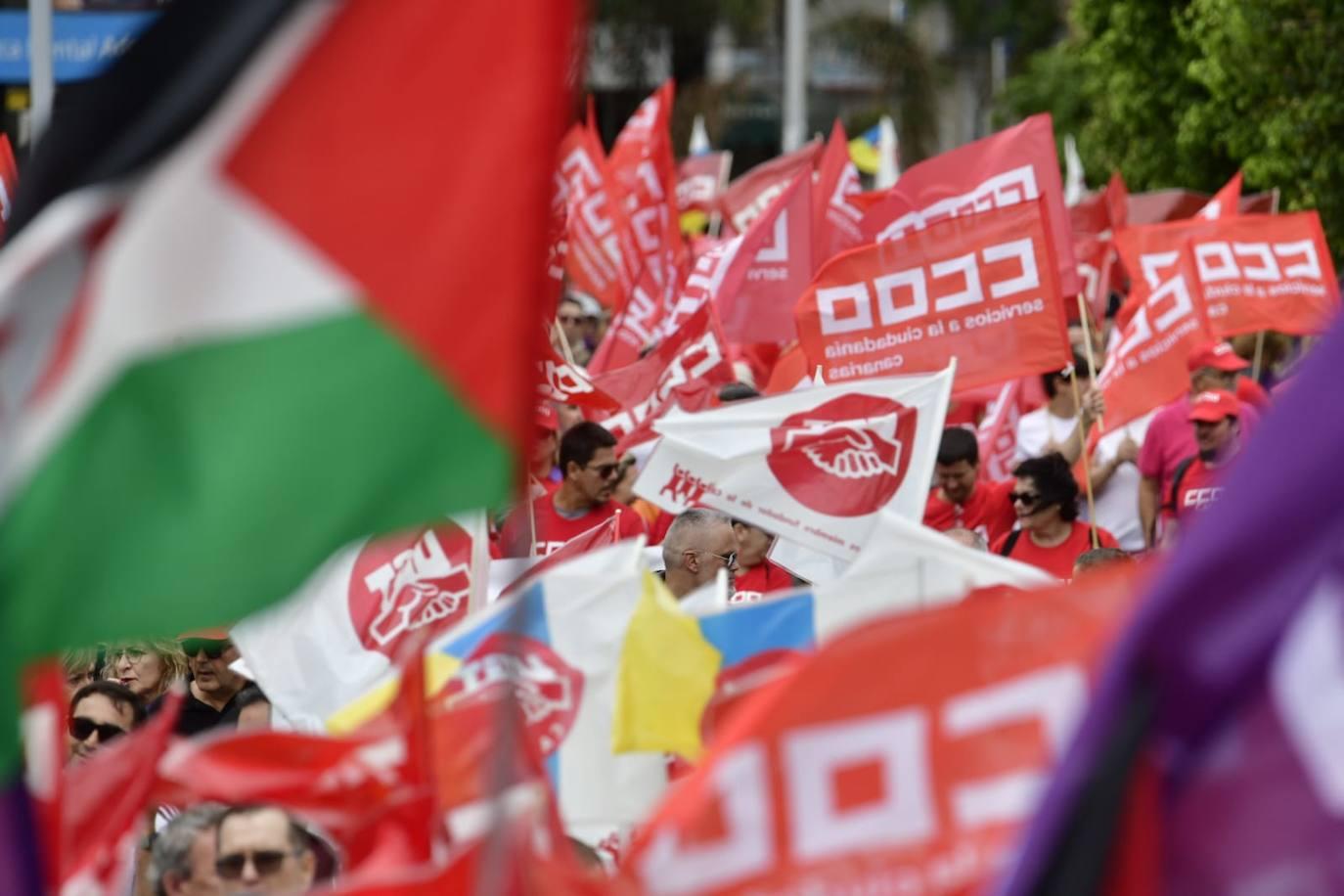 La manifestación en Gran Canaria por el Día Internacional de los Trabajadores, en imágenes