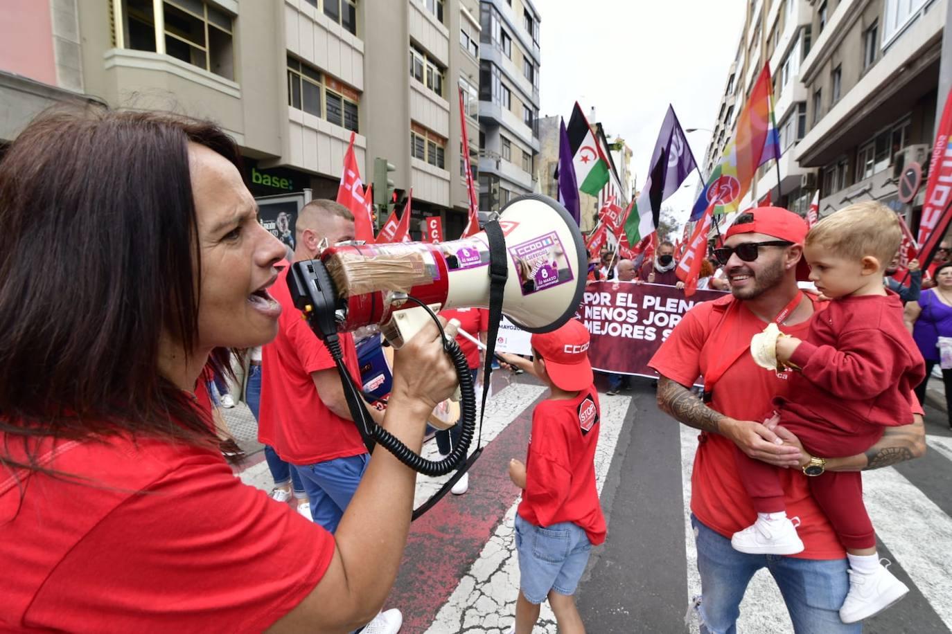 La manifestación en Gran Canaria por el Día Internacional de los Trabajadores, en imágenes