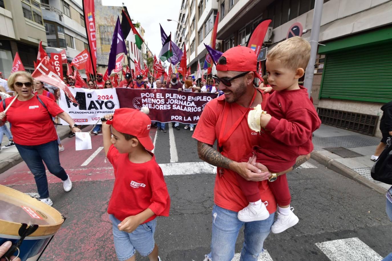 La manifestación en Gran Canaria por el Día Internacional de los Trabajadores, en imágenes