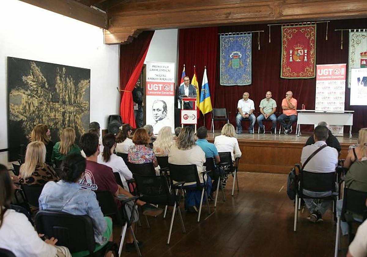 Momento del acto de este miércoles en Yaiza.